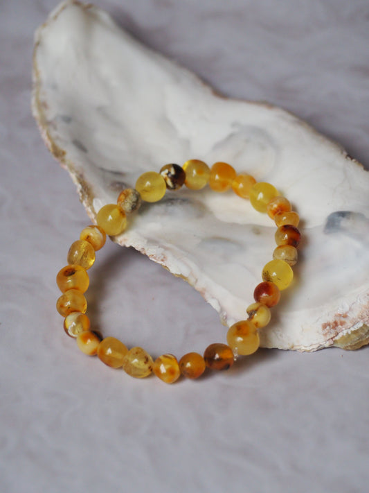 Irregular Multicolor Beaded Amber Bracelet