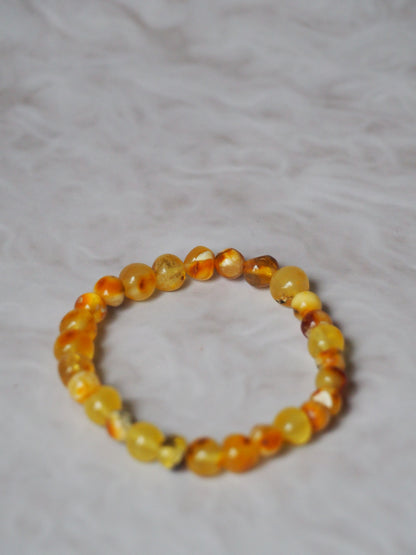 Irregular Multicolor Beaded Amber Bracelet