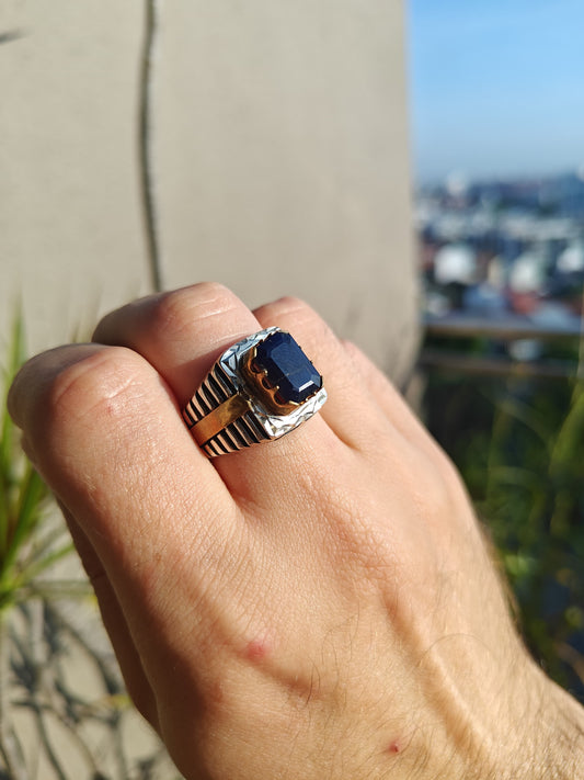 Natural Sapphire Ring in 925 Silver