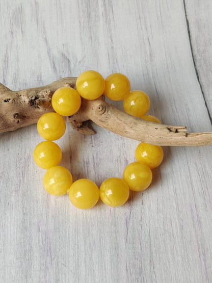 Butterscotch Natural Amber Beaded Bracelet 18.33mm