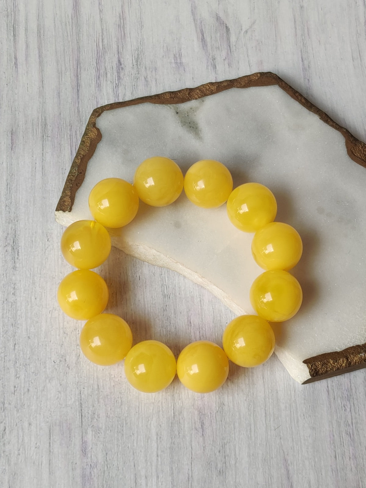 Butterscotch Natural Amber Beaded Bracelet 18.33mm