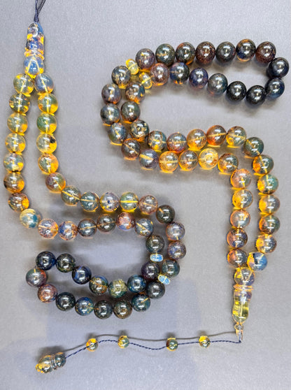 Rare Natural Blue Dominican Amber Misbah 45 Beads