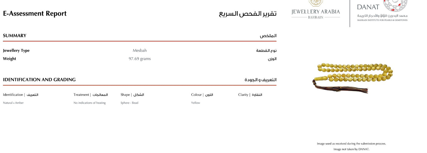 Highly Collectible Extra Long Natural Amber Misbaha 61 Beads from Private Collector from Poland + Certificate