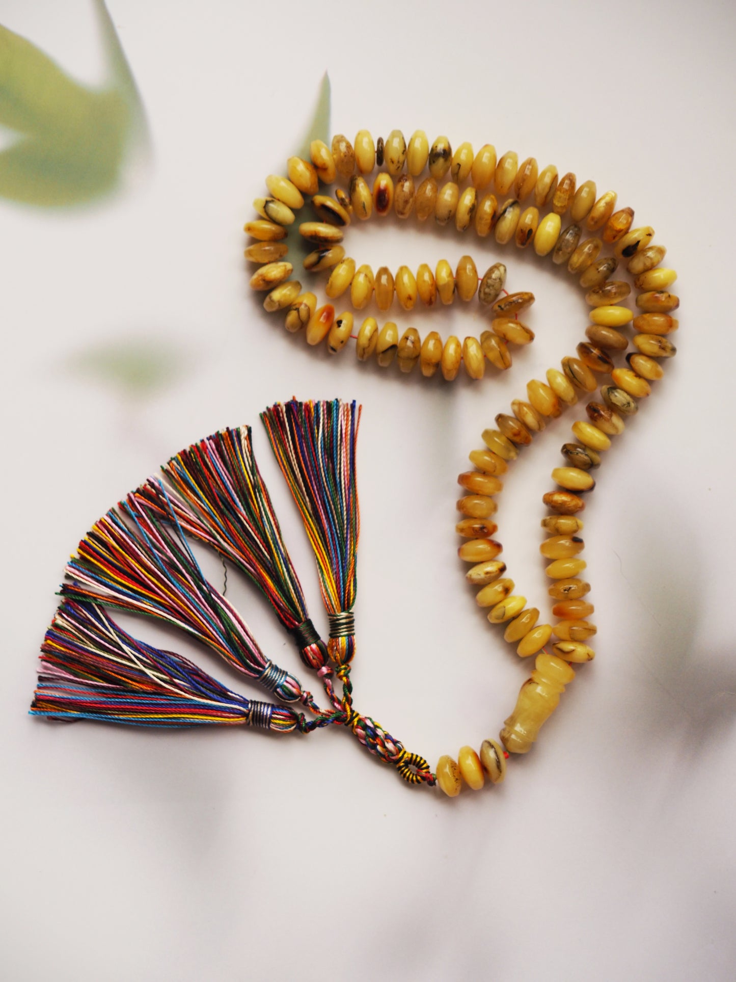 Natural Multicolor Marble Donut Amber Tasbih 99 Beads