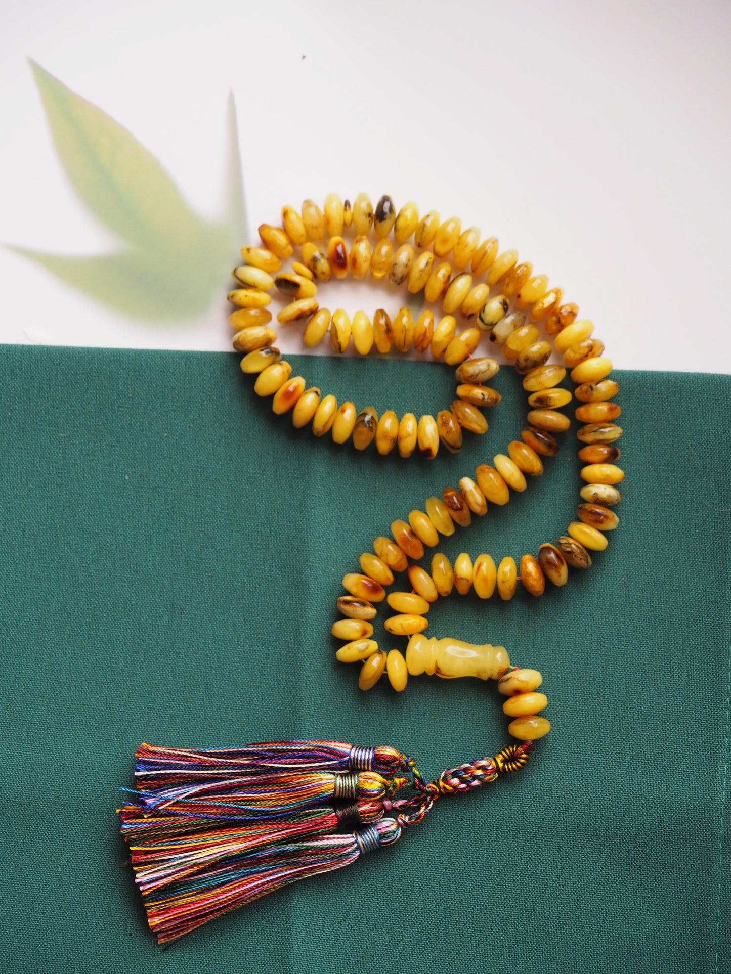 Natural Multicolor Marble Donut Amber Tasbih 99 Beads