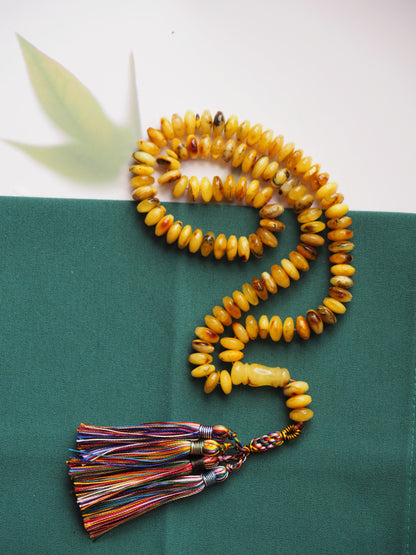 Natural Multicolor Marble Donut Amber Tasbih 99 Beads