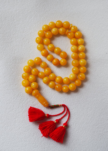 Unique Huge Natural Butterscotch Amber Prayer Beads 54 Beads + spare 233g