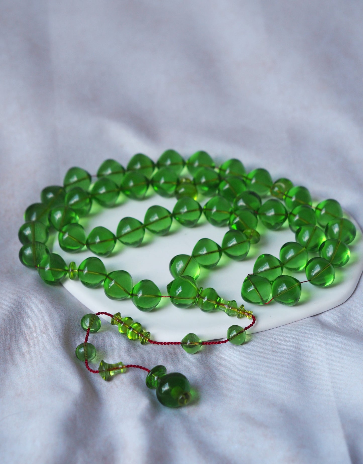 Light Green "7Up" Bakelite Tasbih 45 Beads Istanbul Shape