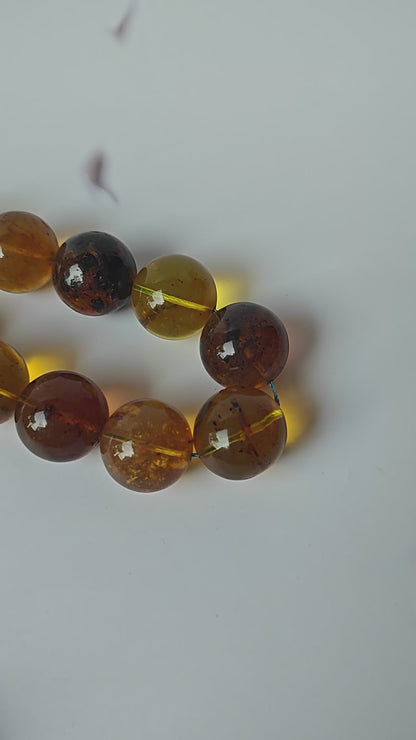 Unique Blue Dominican Amber Misbaha 47 Beads Extremely Rare