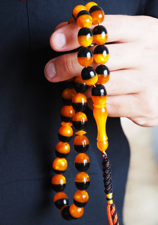 Dual Color Catalin Bakelite Rosary 33 Beads