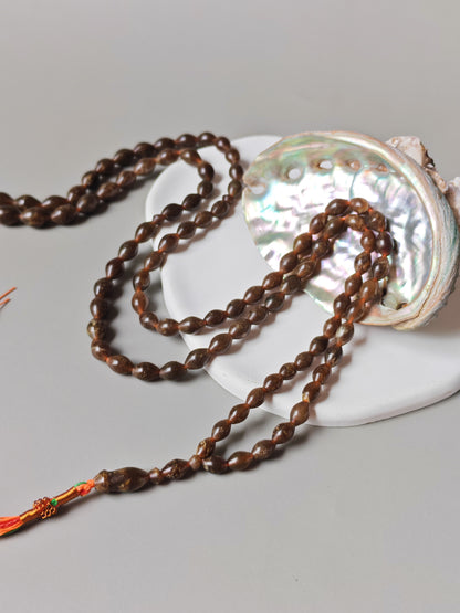 Shah Maqsood Stone Tasbih | 99 Micro Olive Beads | Green & Brown