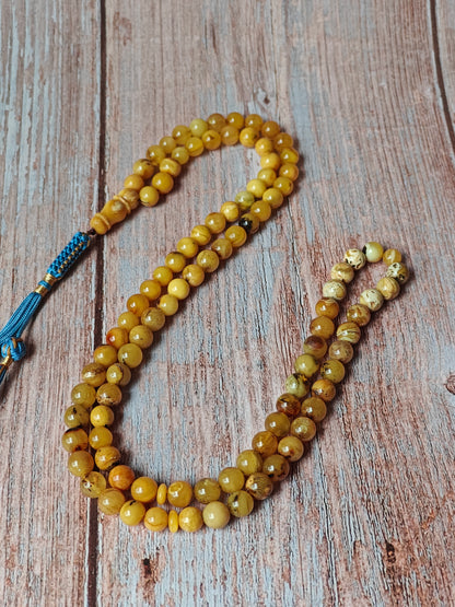Multicolor Marble Amber Tasbih 99 Beads 8-9 mm