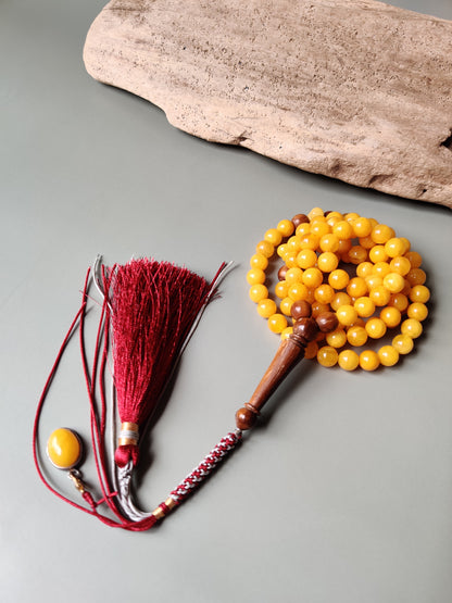 Natural Micro Baltic Amber Rosary – 99 Beads | 8mm | Wooden Imami