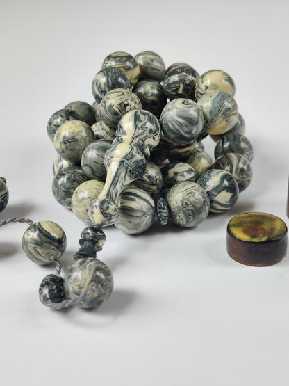 Rare Jumbo Chernobyl Bakelite Tasbih | 39 Large Round Beads | 124 g