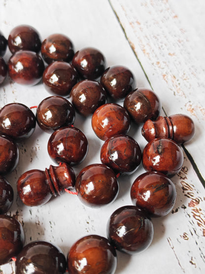 Antique Kokka Wood Tasbih | Ottoman Design | 33 Jumbo Size Beads