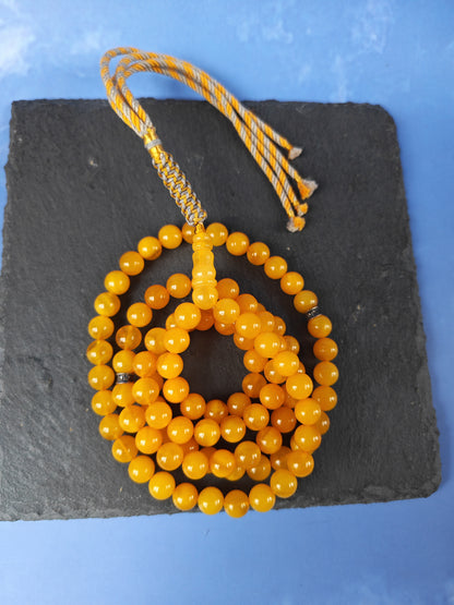Natural Micro Baltic Amber Rosary – 99 Beads | 8mm | Metal Dividers