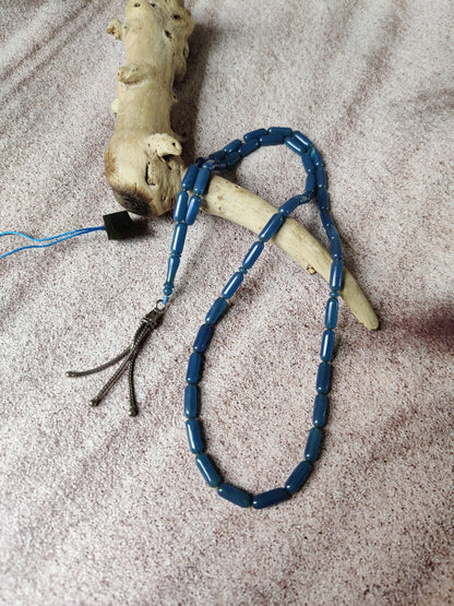American Bakelite Rosary | 45 Capsule Beads | Micro Size | Blue Moon