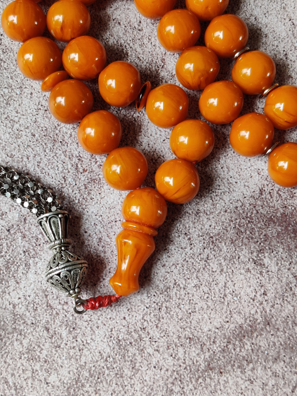 Super Rare Belgian Bakelite Rosary – 43 Istanbul Beads | Red Vines | Big Size
