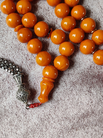 Super Rare Belgian Bakelite Rosary – 43 Istanbul Beads | Red Vines | Big Size