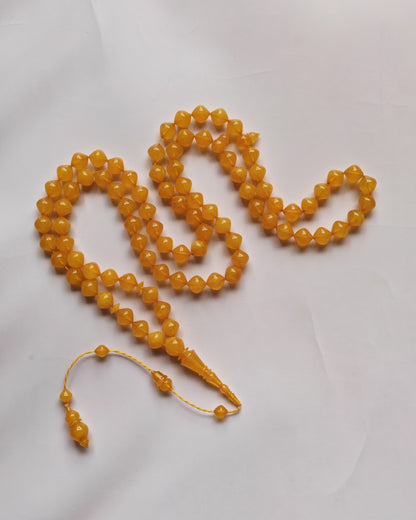Rare Lemon English Carvacraft Rosary 87 Beads Istanbul Shape