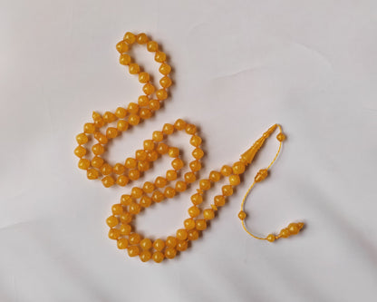 Rare Lemon English Carvacraft Rosary 87 Beads Istanbul Shape