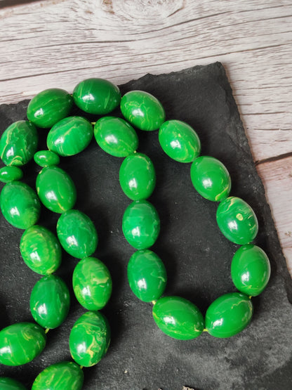 Rare American Bakelite Rosary | Starbucks Green | 41 Beads | Pigeon Egg
