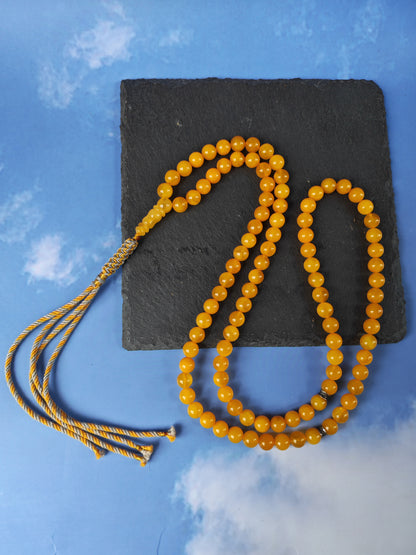 Natural Micro Baltic Amber Rosary – 99 Beads | 8mm | Metal Dividers