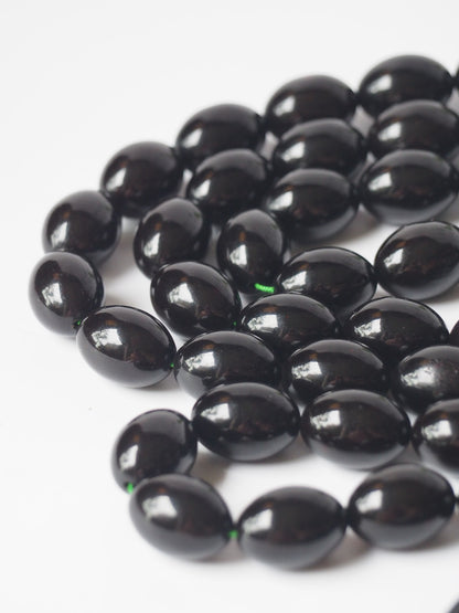 Unique and Extremely Rare Antique Black Melted German Amber Tasbih From 1980s Iraq | 66 Olive Beads | 150g