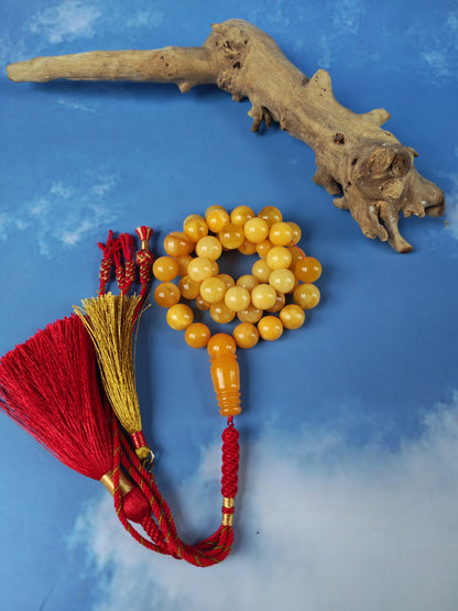 Natural Baltic Amber Misbah – 45 Beads | 10mm | Gradient Colors