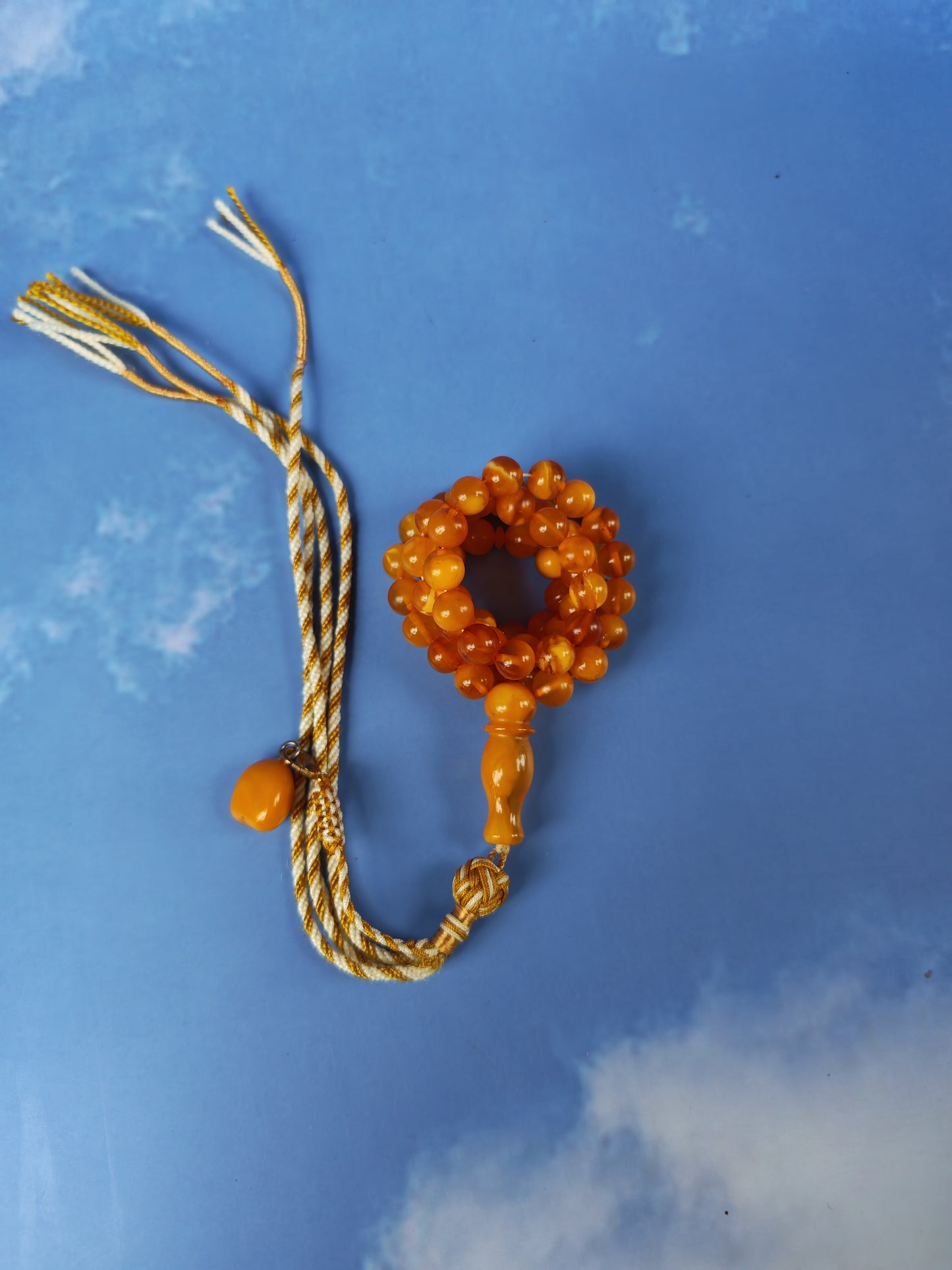 Aged Natural Baltic Amber Micro Tasbih – 66 Beads | Dark Butterscotch & Honey