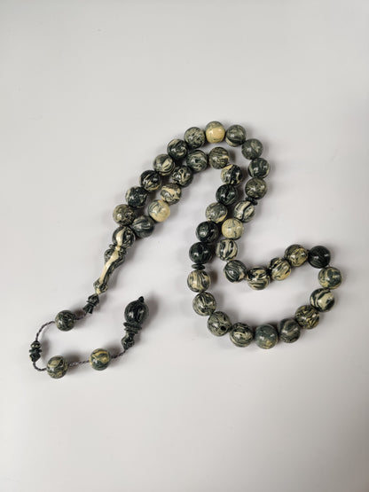 Rare Jumbo Chernobyl Bakelite Tasbih | 39 Large Round Beads | 124 g