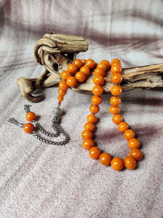 Super Rare Belgian Bakelite Rosary – 43 Istanbul Beads | Red Vines | Big Size