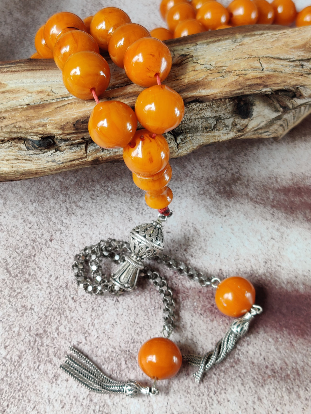 Super Rare Belgian Bakelite Rosary – 43 Istanbul Beads | Red Vines | Big Size
