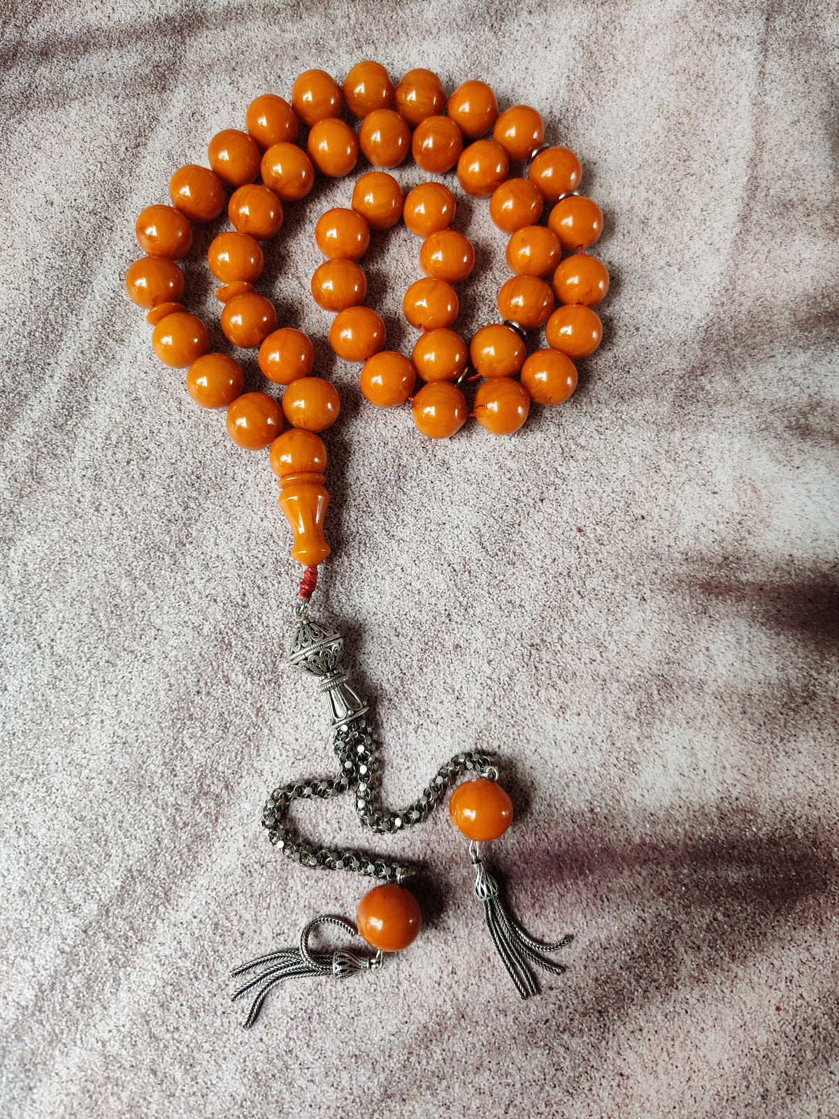 Super Rare Belgian Bakelite Rosary – 43 Istanbul Beads | Red Vines | Big Size