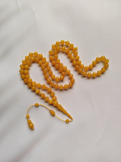 Rare Lemon English Carvacraft Rosary 87 Beads Istanbul Shape