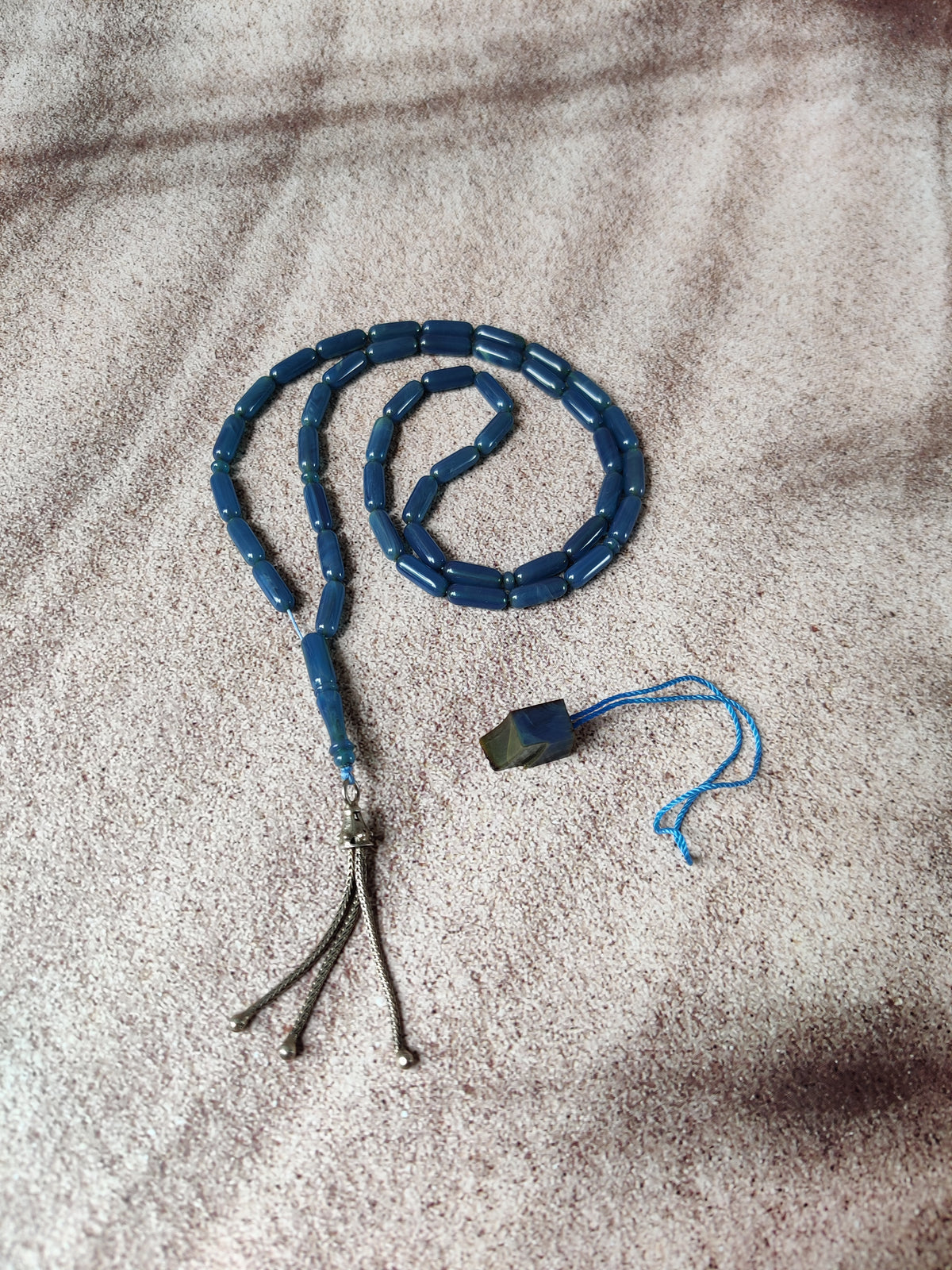 American Bakelite Rosary | 45 Capsule Beads | Micro Size | Blue Moon