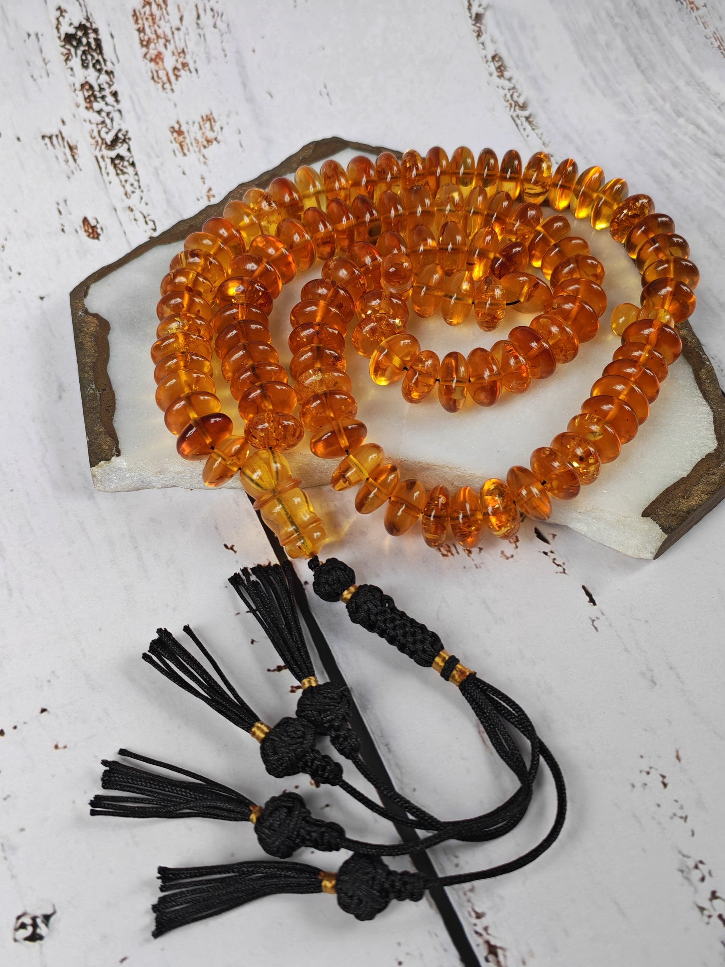 Citron Baltic Amber Misbah & Bracelet Set – 99 Beads | Flat Donut Shape