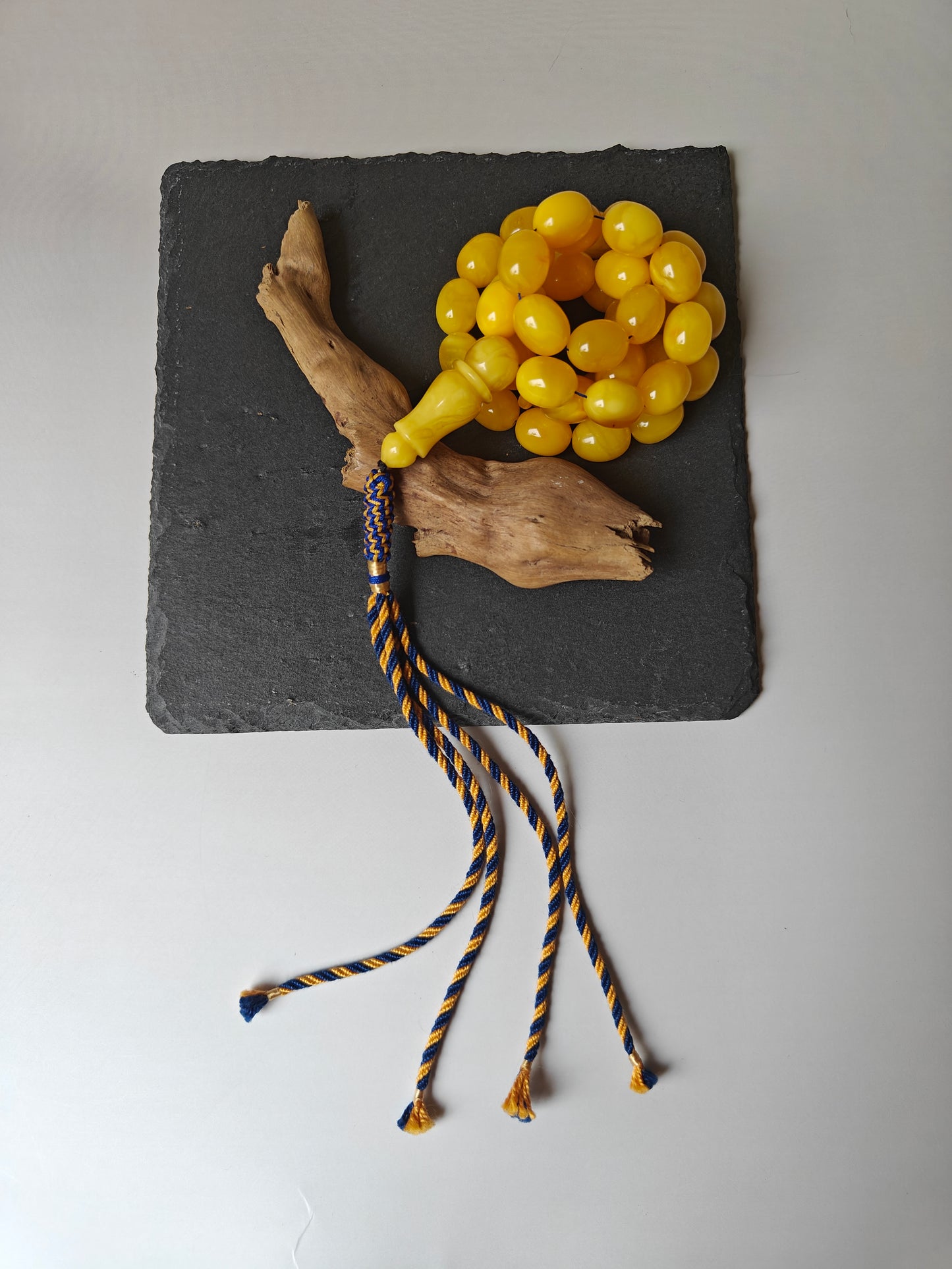 Natural Baltic Amber Rosary – 43 Pigeon Egg Beads | Dark Butterscotch