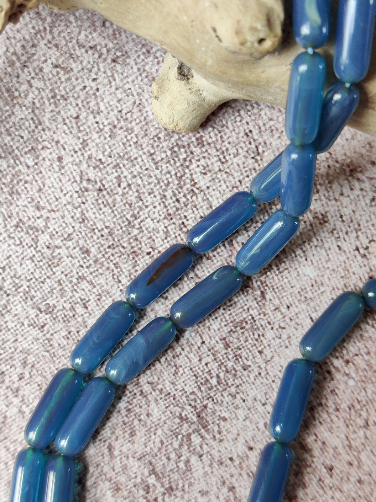 American Bakelite Rosary | 45 Capsule Beads | Micro Size | Blue Moon