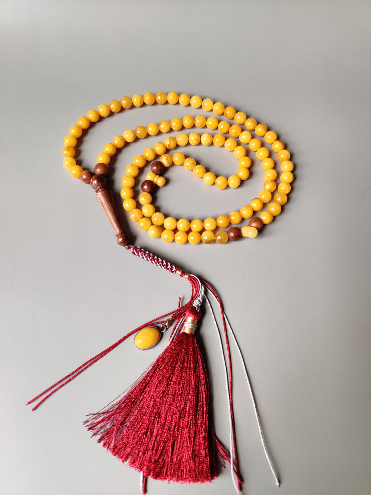 Natural Micro Baltic Amber Rosary – 99 Beads | 8mm | Wooden Imami