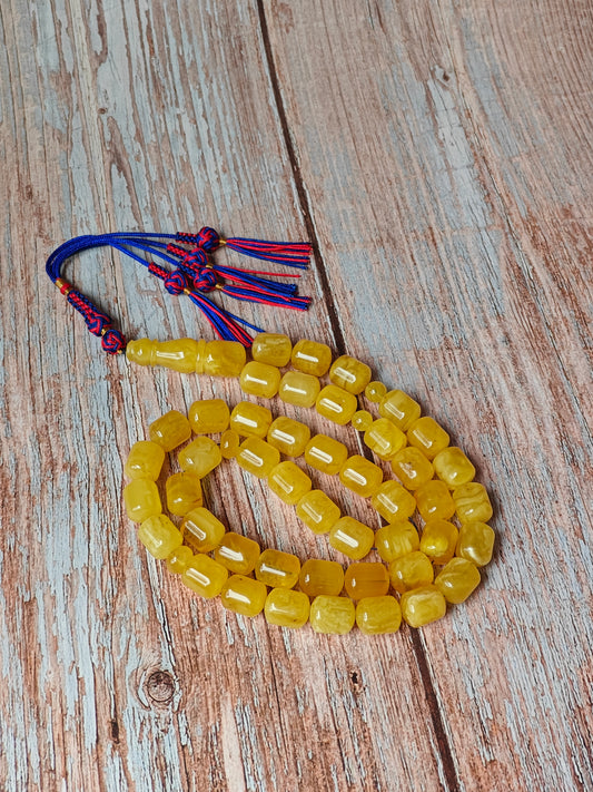Barrel Shape Honey Natural Amber Rosary / Tasbih