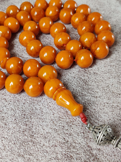 Super Rare Belgian Bakelite Rosary – 43 Istanbul Beads | Red Vines | Big Size