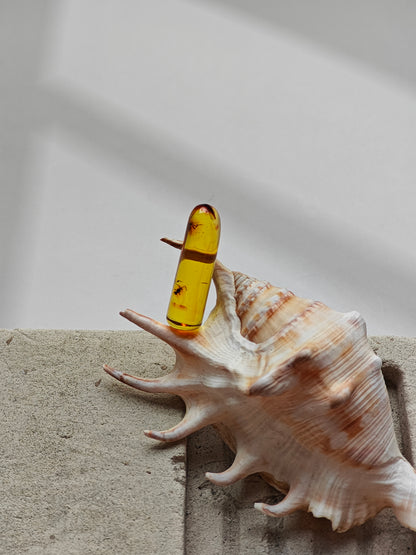 Raw Colombian Amber with Insect Inclusions – Cylinder Shape | 4.9g