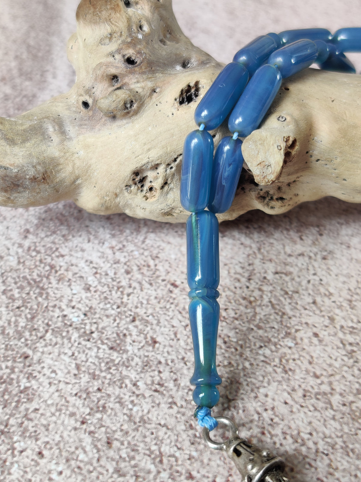 American Bakelite Rosary | 45 Capsule Beads | Micro Size | Blue Moon