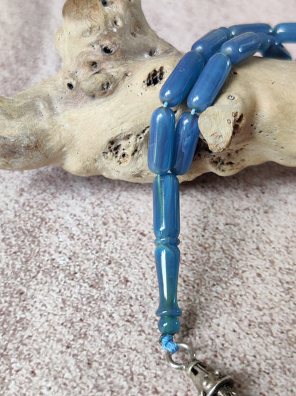 American Bakelite Rosary | 45 Capsule Beads | Micro Size | Blue Moon