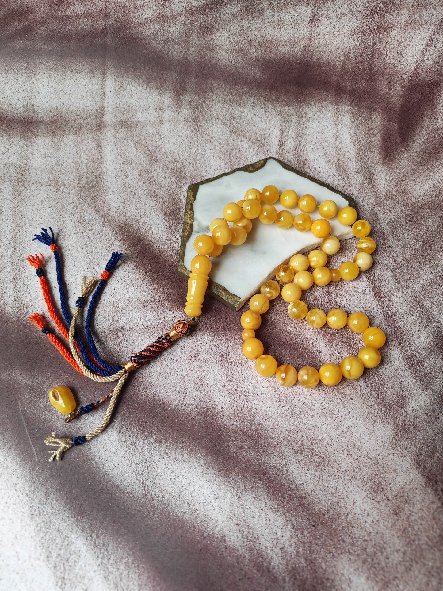 Large Butterscotch & Honey Baltic Amber Tasbih – 13–13.5mm Statement Beads
