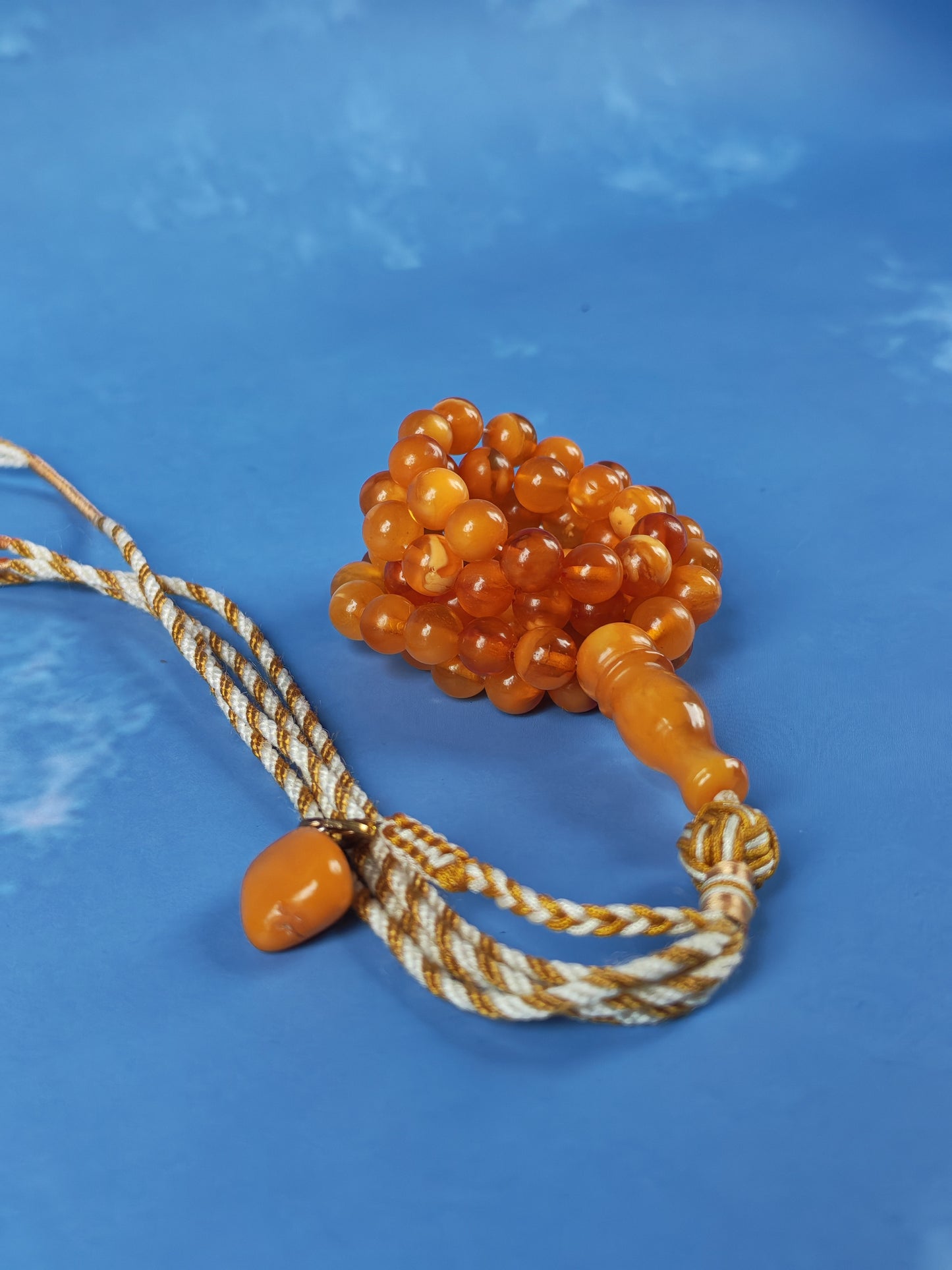 Aged Natural Baltic Amber Micro Tasbih – 66 Beads | Dark Butterscotch & Honey