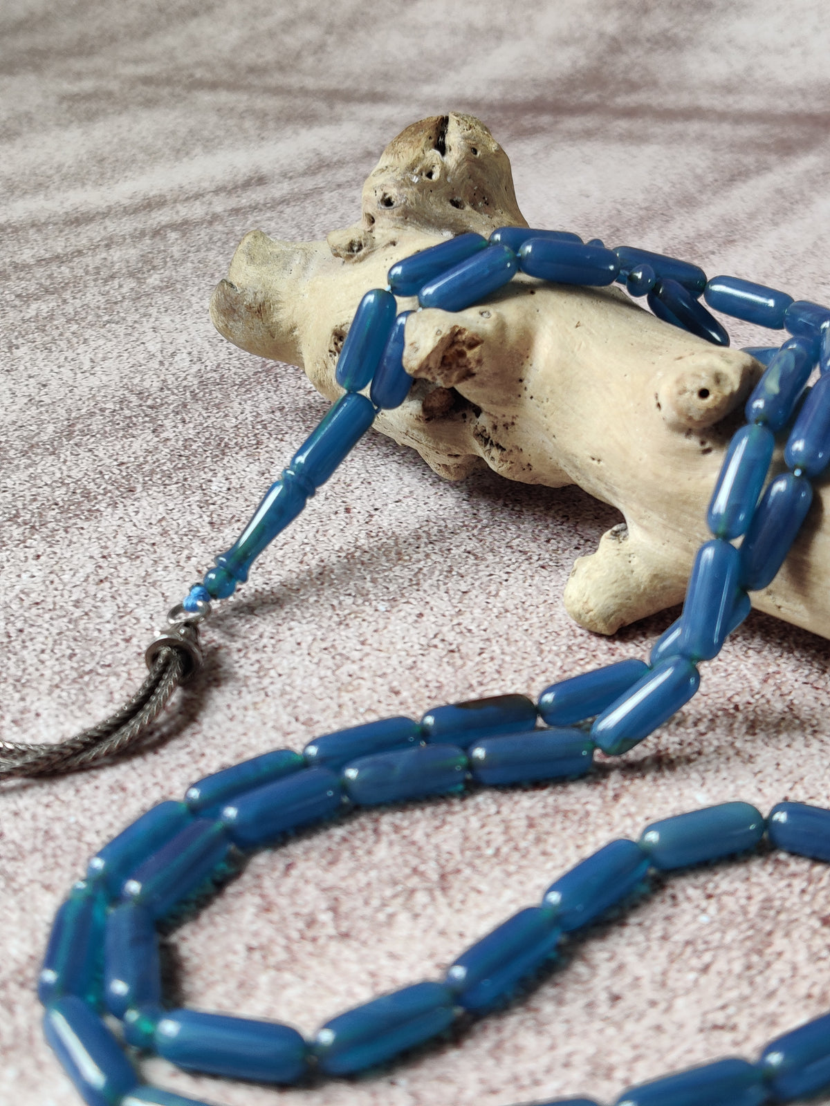 American Bakelite Rosary | 45 Capsule Beads | Micro Size | Blue Moon