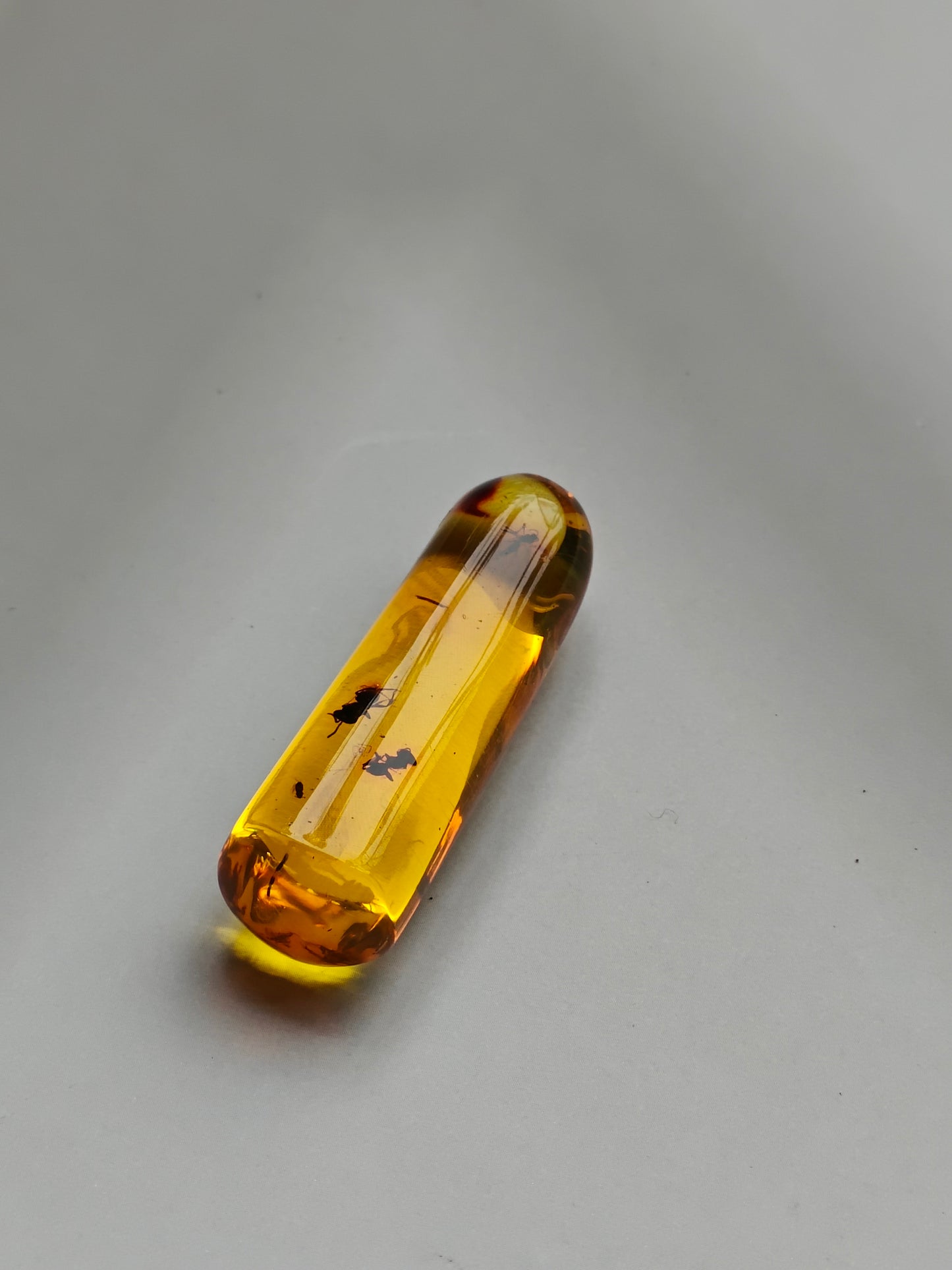 Raw Colombian Amber with Insect Inclusions – Cylinder Shape | 4.9g