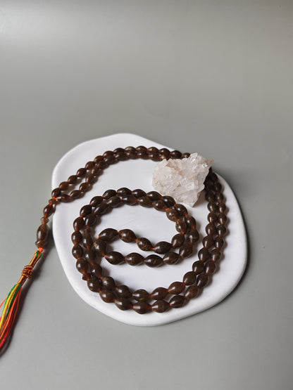 Shah Maqsood Stone Tasbih | 99 Micro Olive Beads | Green & Brown